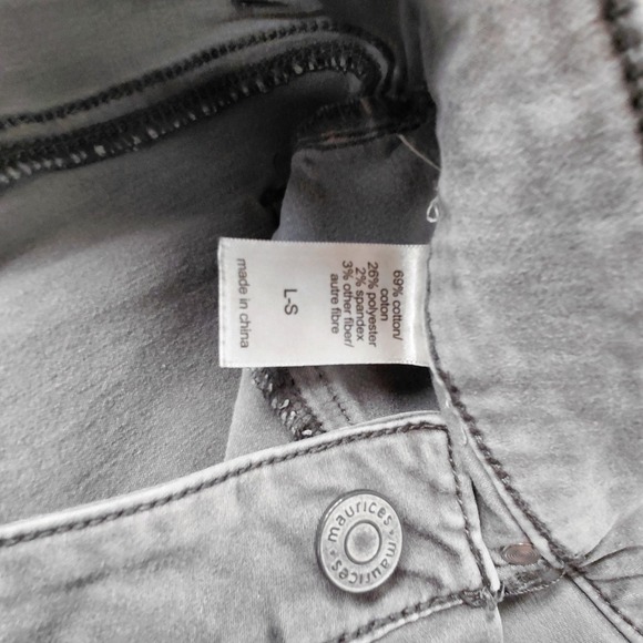 Everflex Maurices Jeans Womens LARGE SHORT Gray Regular Fit Super High Rise Goth - Picture 7 of 8